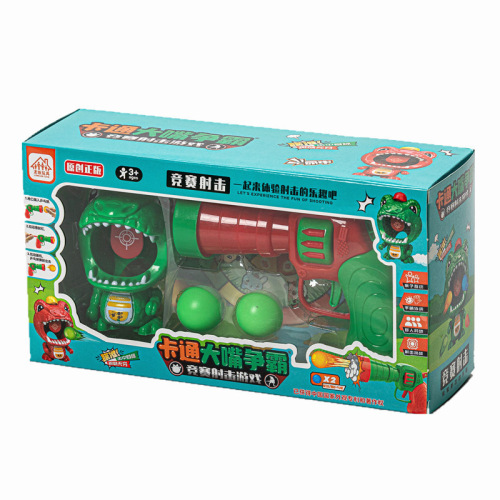 Genuine cartoon launching table tennis soft bullet pistol toy play house parent-child interactive shooting cartoon duck set