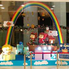 商场景区玻璃钢美陈展示雕塑人物卡通美陈造型迷你巨人船航海船员