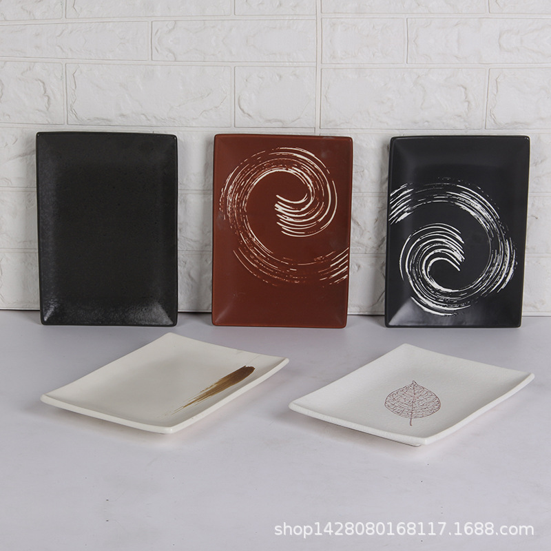 Cubertería de cerámica 9,5 Sushi placa rectangular grande bandeja para hornear