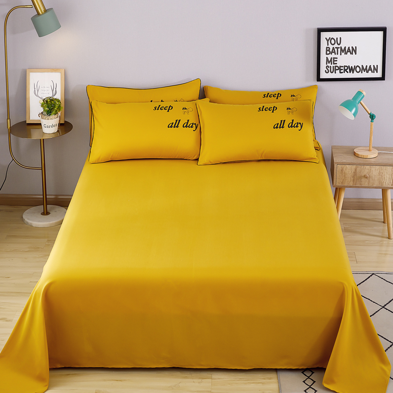 インス風ベッドシーツ単品夏無地学生寮ダブル2025新作ベッドシーツウォッシュドコットン3点セット3|undefined