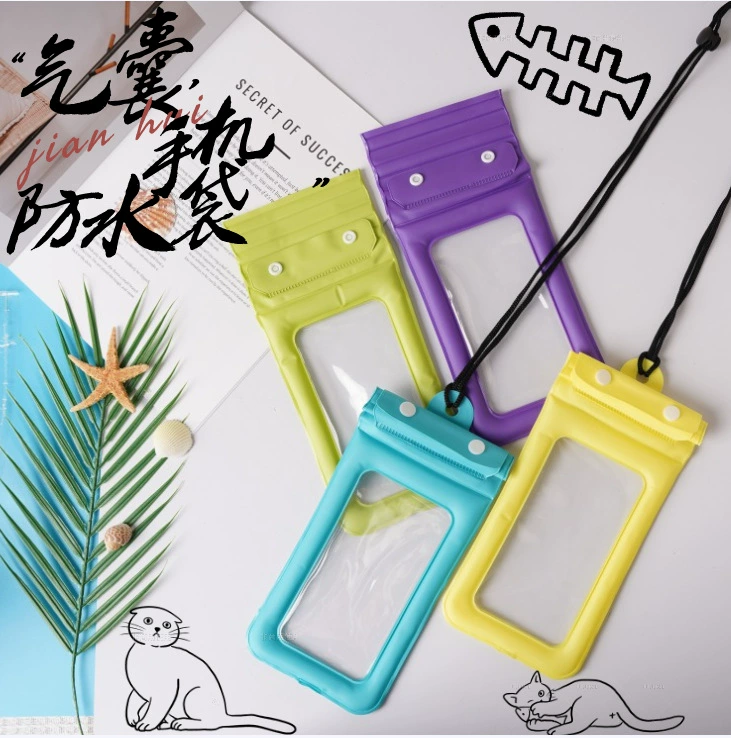 Водонепроницаемый чехол для телефона с новой воздушной подушкой, для плавания, летних водных развлечений, активного отдыха на природе, с простым портативным креплением на шею.