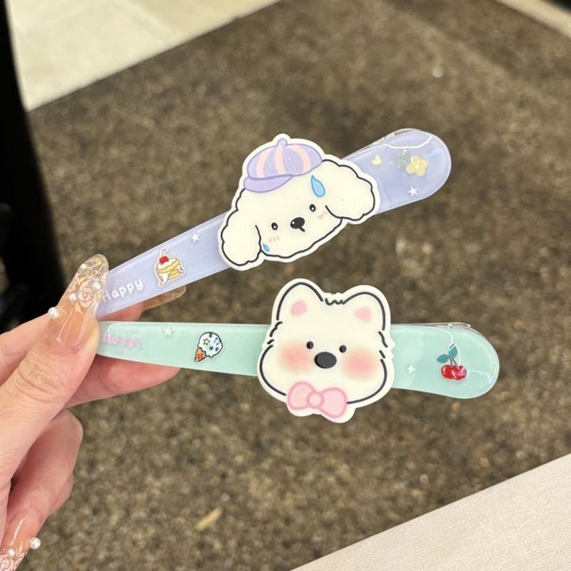 可爱卡通动物发夹套装 4款萌趣猫咪小狗造型边夹 少女心ins风甜美|undefined