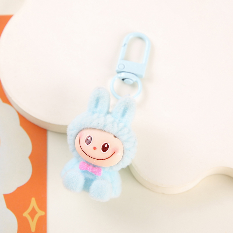 新しい植毛 labubu キーホルダーペンダント樹脂キャンディーカラーかわいいトレンディな labubu 人形ペンダントギフト|undefined