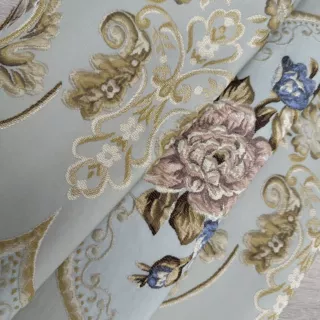 欧式大花色织提花面料 高精密家纺窗帘沙发抱枕坐垫布 门幅140cm
