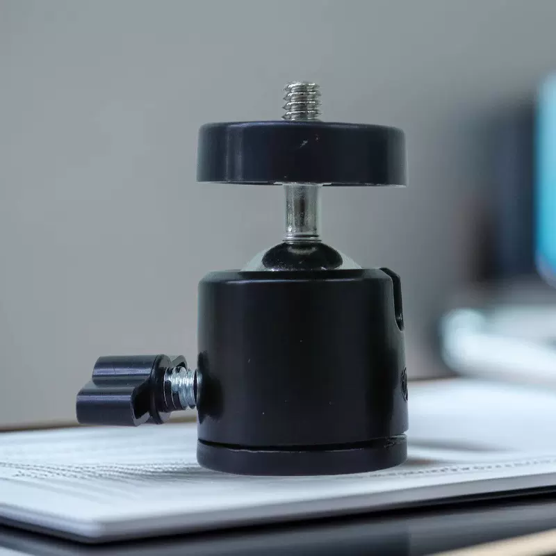 通用便携式迷你1/4螺口支架配件可调节360度旋转球形万向金属云台