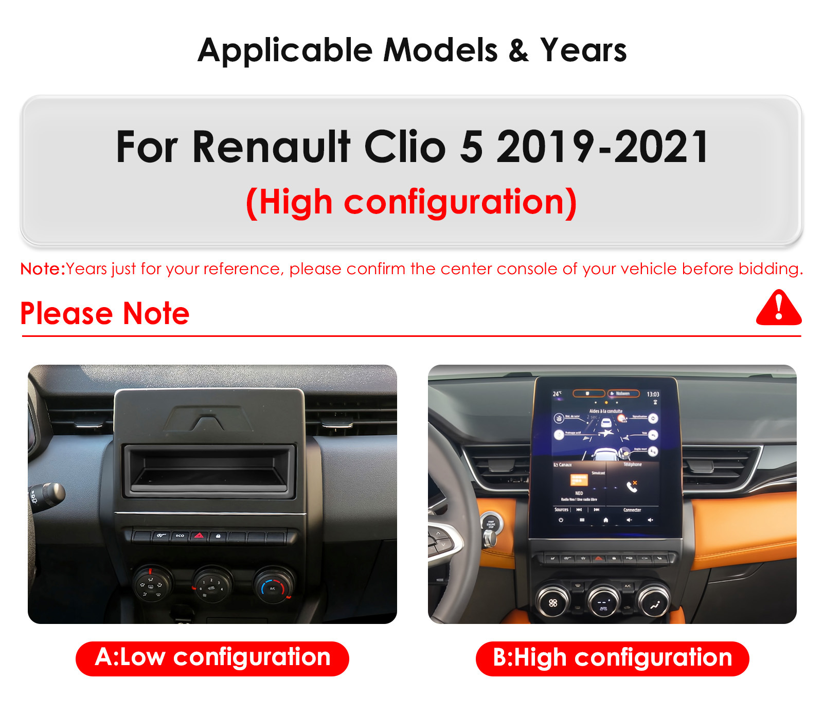 Suitable for Renault Clio 5th generation (2019-2021) Android GPS car navigation with wireless CarPlay