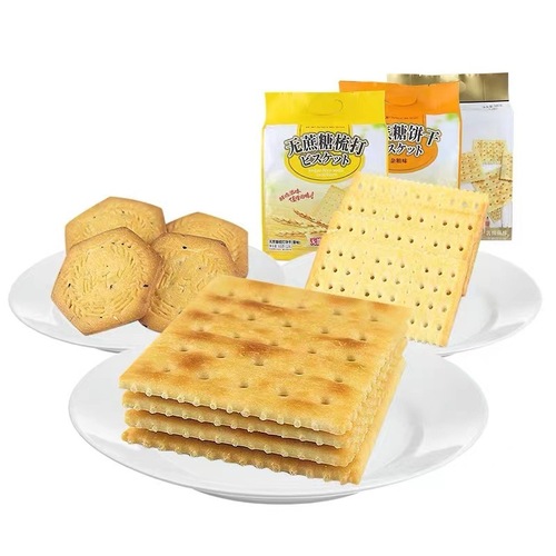 Jinyu sugar-free biscuits 352g bag multigrain flavor vegetable flavor soda biscuits black sesame flavor snack food wholesale