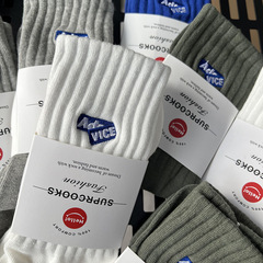 Men's and Women's AD Socks Spring and Summer Medium Cuff Socks Anti-Odor Absorbent Long Socks Athletic Embroidered Black and White Long Socks