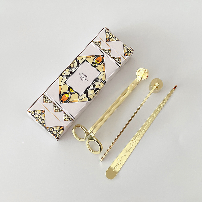 Conjunto de herramientas para velas de aromaterapia - Diseño moderno simple, incluye cortador de vela de acero inoxidable, extintor de vela y encendedor, venta al por mayor