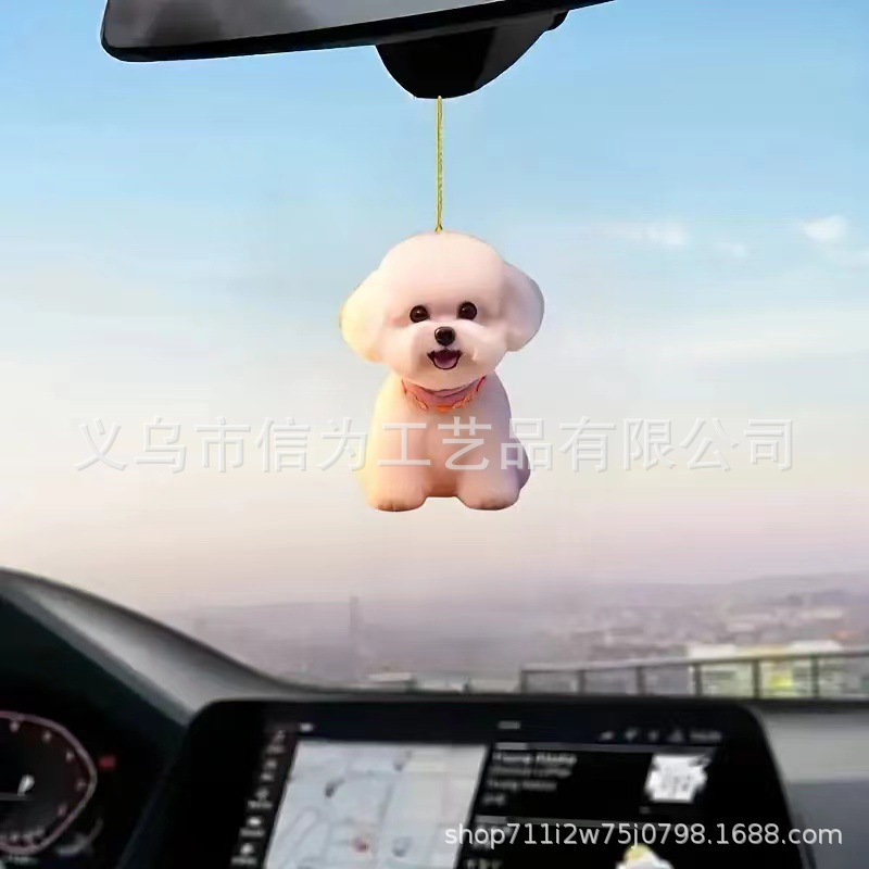 Cross-border nuevo creativo 2D lindos perros de peluche cachorro hombre mochila colgante acrílico colgante de automóvil