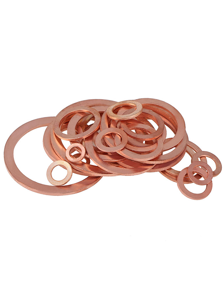 T2退火紫铜垫片圆形金属螺丝平垫圈船用表用密封圈M3M4M5M6M8-M70