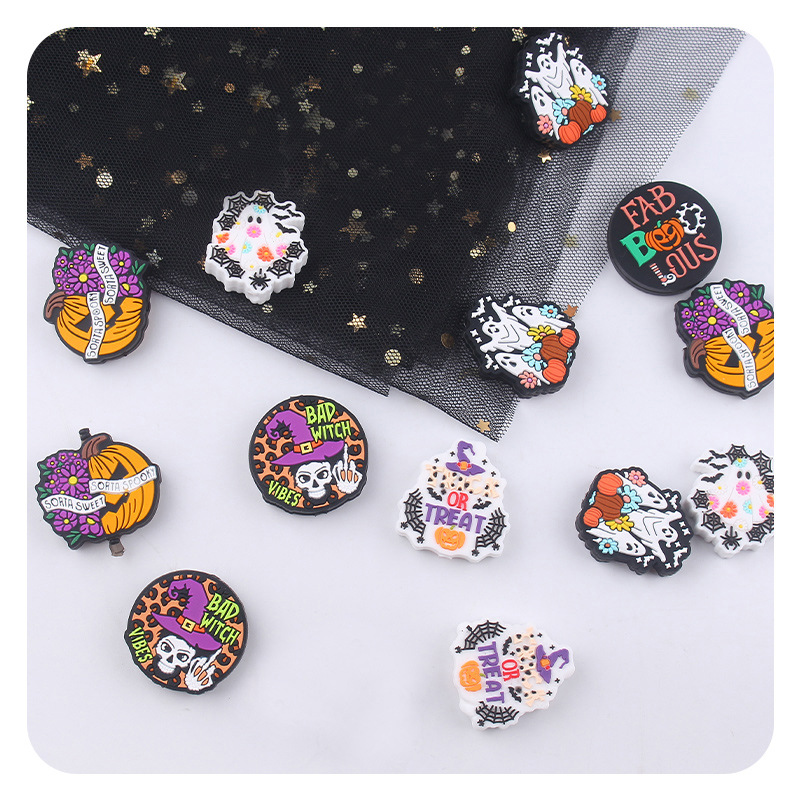 Creativo DIY artículos para bebés caricatura Halloween joyas de silicona pezón cadena de dientes molares accesorios de pulsera de goma de diente