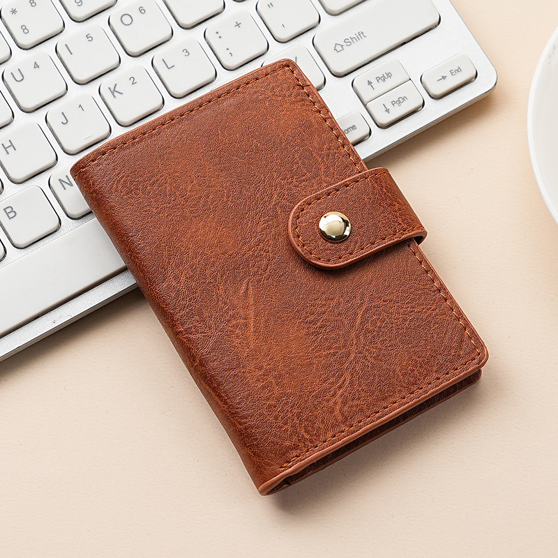 Cartera de alta calidad para hombres, exquisita y compacta multifuncional, cartera corta plegada, ultra delgada y simple, una pequeña cartera de tarjetas.