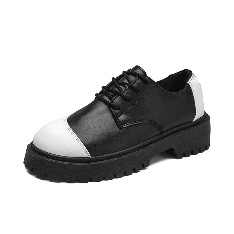 Nuevos zapatos de cuero casuales para hombres, zapatos de estilo retrógrado de alta altura, botas de Martin, zapatos al aire libre con suela gruesa.
