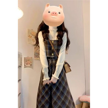 深秋初冬穿搭一整套复古学院风连衣裙子韩系氛围感小香两件套装女