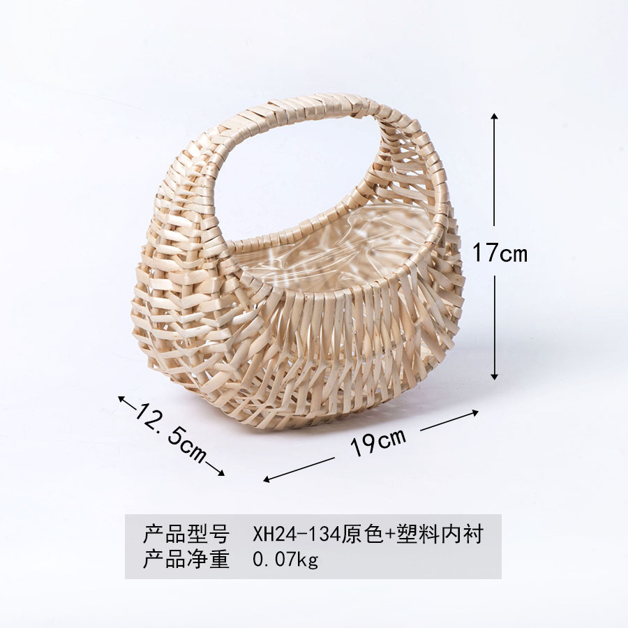 Pequeña canasta de flores de mano de sauce personalizada canasta de flores de picnic artesanal canasta de caña canasta de regalo de vacaciones más ventajosa