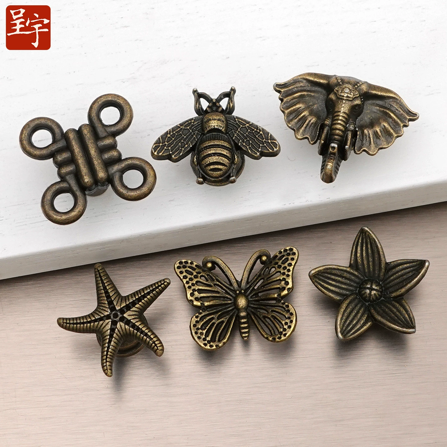 Античная ручка-бабочка, ручка из цинкового сплава, французская ретро-ручка для дверцы шкафа, ручка для ящика, европейская фурнитура для гардероба