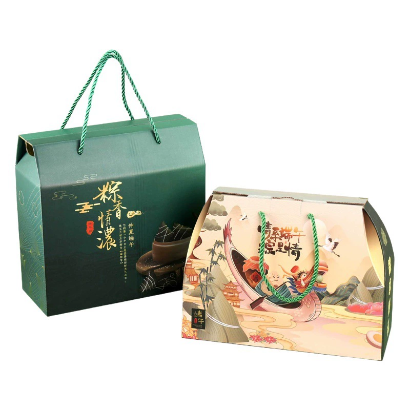 Упаковочная коробка Zongzi Фестиваль лодок-драконов портативная коробка оптом Фестивальная коробка торт зеленая фасоль цветная коробка с логотипом Праздник лодок-драконов подарочная коробка