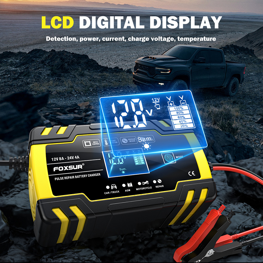 Multi-Stage Automatic Smart Battery Charger 100-240V battery charging