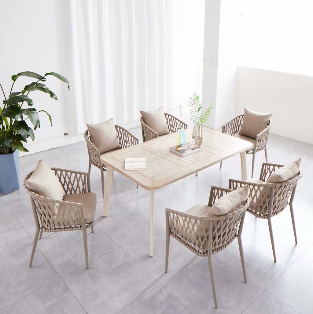 Chuangke 로프 의자 160 눈 캐릭터 쪽모이 세공 알루미늄 판 조각 테이블