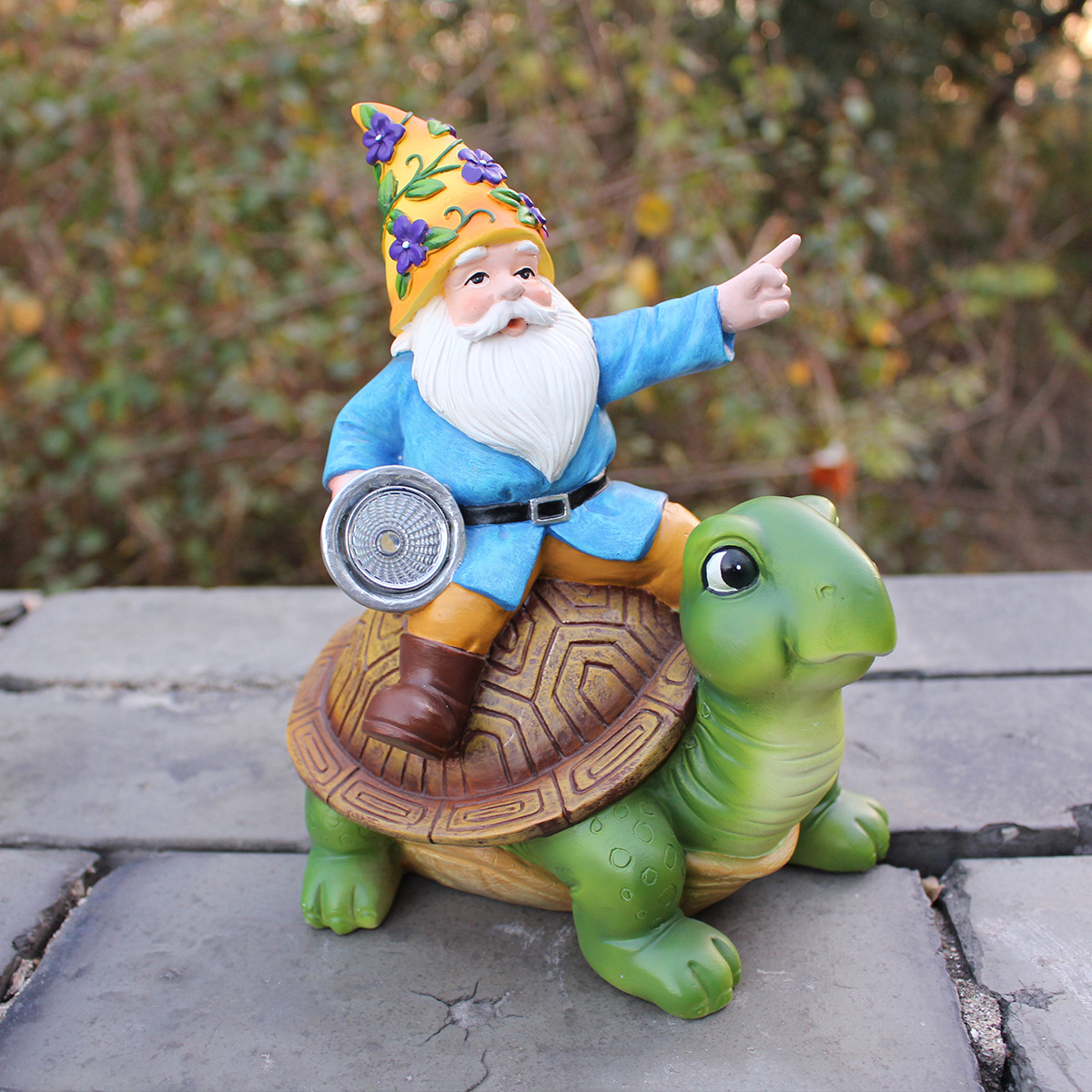 Cross-Border New Product Dwarf Turtle Solar Garden Statue Outdoor Lawn Solar Light Decorative Animal Ornament