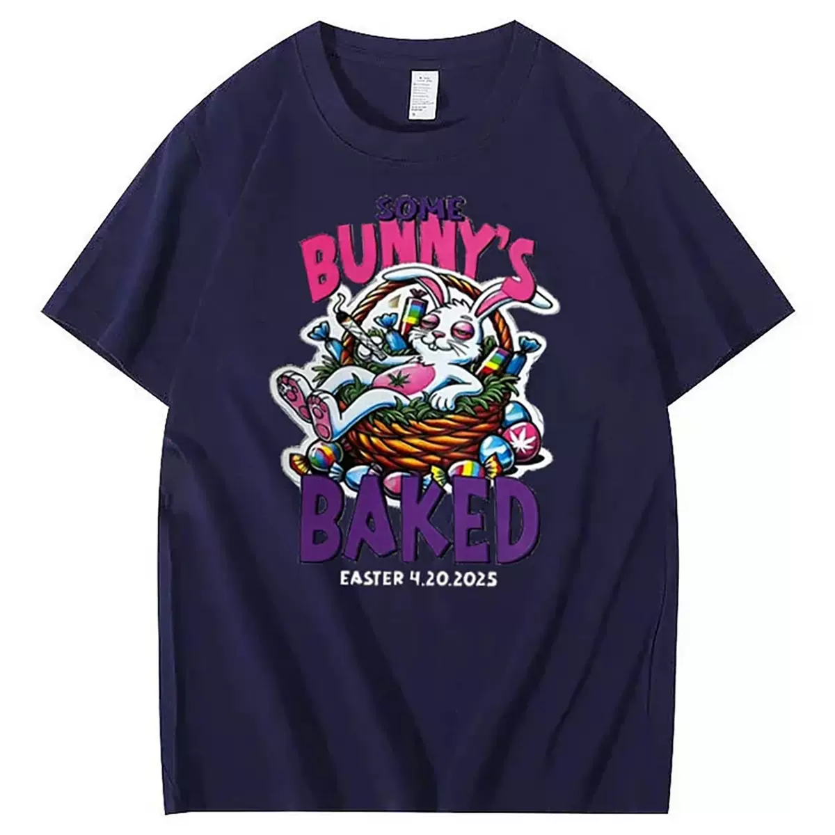 供应夏季T恤兔子图案印花圆领T恤跨境来图印花定制