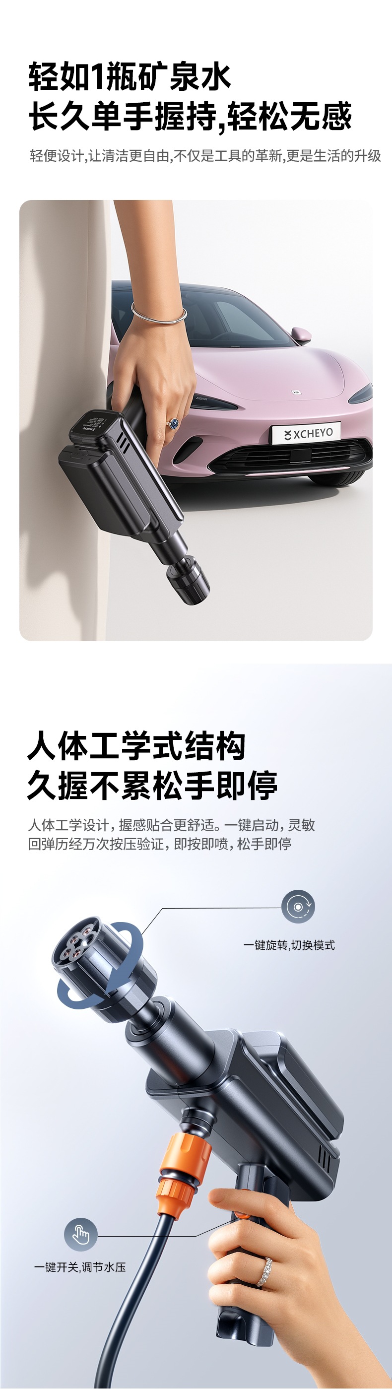 Wireless Car Washing Machine High-Pressure Water Gun Household Electric Lithium Battery 2025 New Model Cleaning Machine Powerful Supercharging Artifact