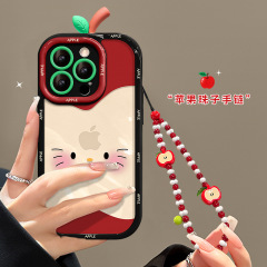 アップル核公仔ブレスレットはiphone16 promax携帯ケース15かわいい猫14小衆13全包を適用している
