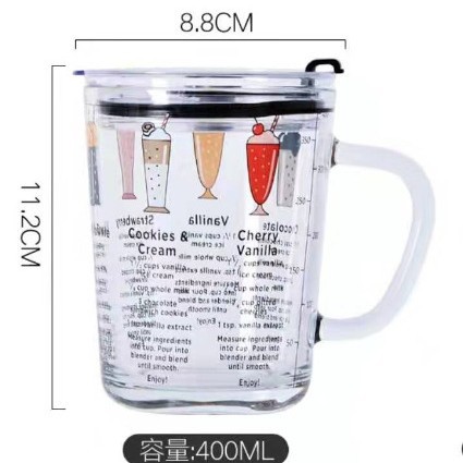 Milkshake cup+lid+straw