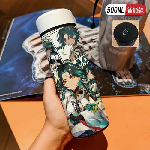 Original Sin Carlos Mirror Flow Smart Insulated Cup Large Capacity Stainless Steel Portable High-Quality Temperature Display Water Bottle