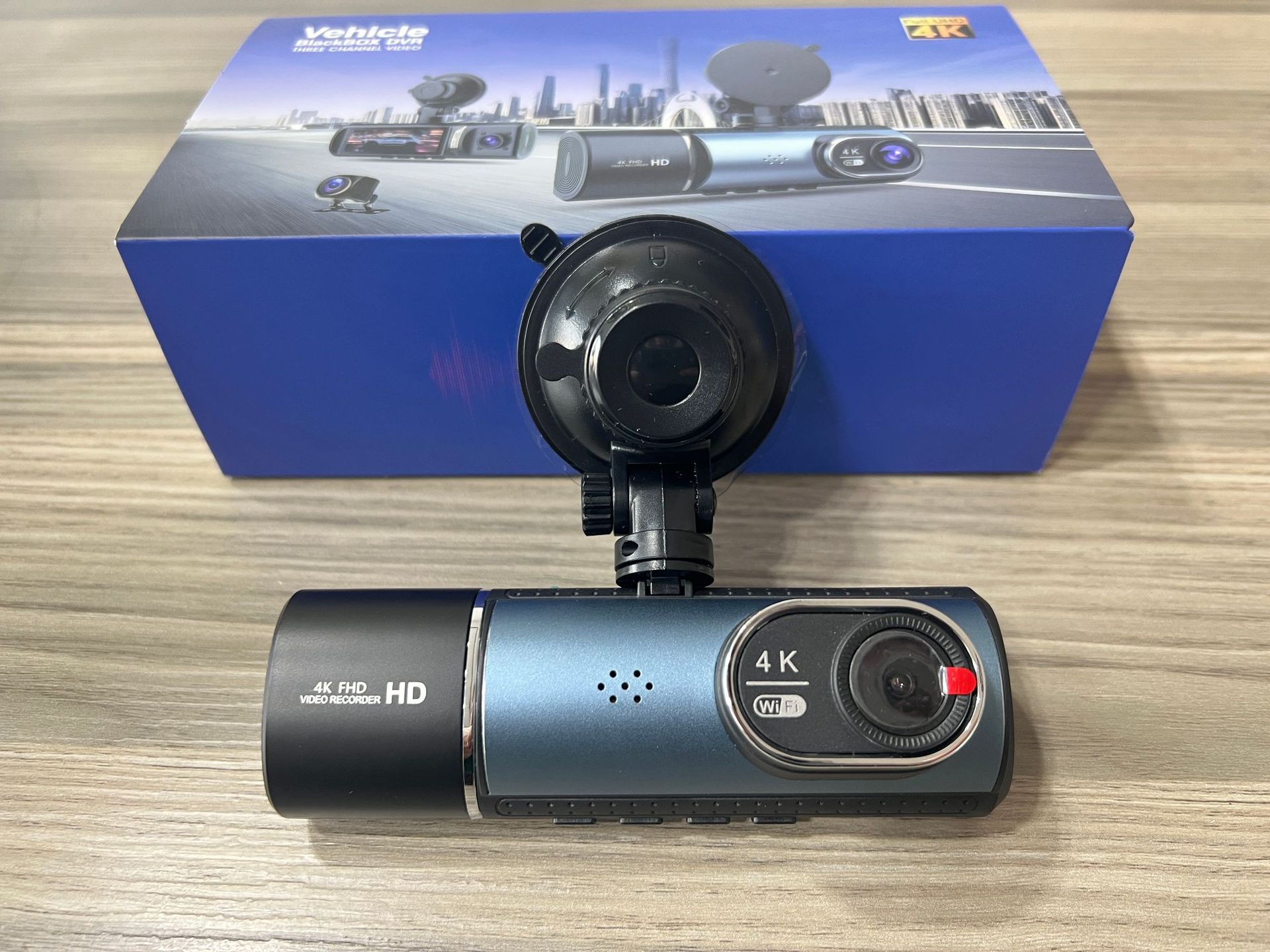4K+1K+1K 3-Lens Wifi Car Dash Cam Mobile App High-Definition Dash Cam Dashcam