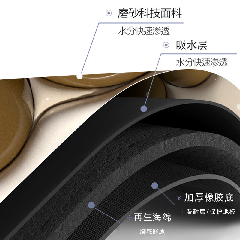 Alfombra de piso de expansión tridimensional 3D baño alfombra absorbente de barro de diatomeas baño puerta del baño alfombra del hogar alfombra antideslizante alfombra del piso