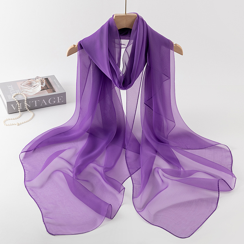 20D long silk scarf