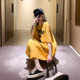 Summer South Korea chubby girl dress women's long backless loose dress plus size short sleeve maternity T-shirt dress