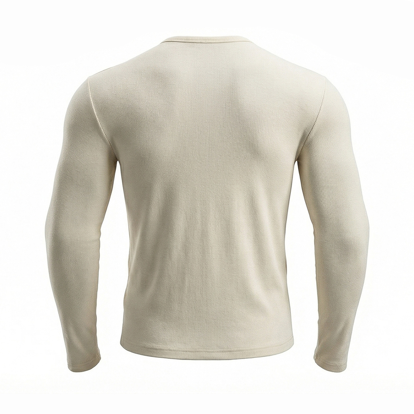 2026 ropa de hombre transfronteriza ajustado henry camiseta de manga larga ligera botón casual camiseta de cuello redondo de hombre