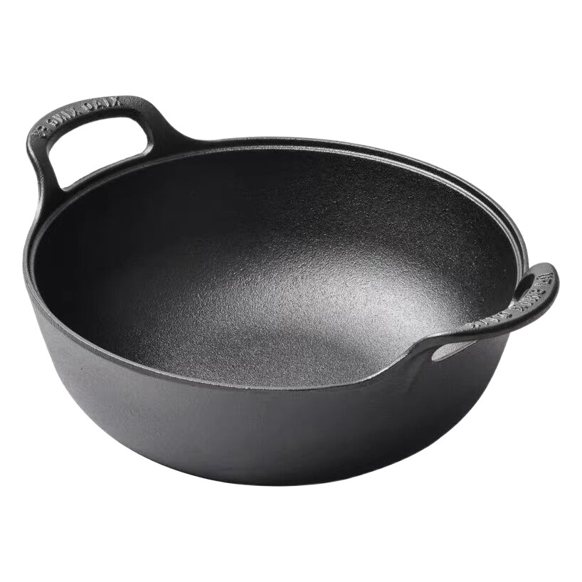 Sartén de lingotes de hierro fundido sartén plana estofado olla estufa de gas Cocina de Inducción universal pequeña pistola de acero no recubierto sartén antiadherente