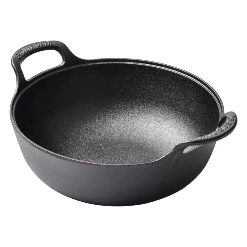 Чугунная сковорода для слитков Сковорода для тушения Газовая плита Индукционная плита Универсальная маленькая стальная пушка Сковорода без покрытия с антипригарным покрытием