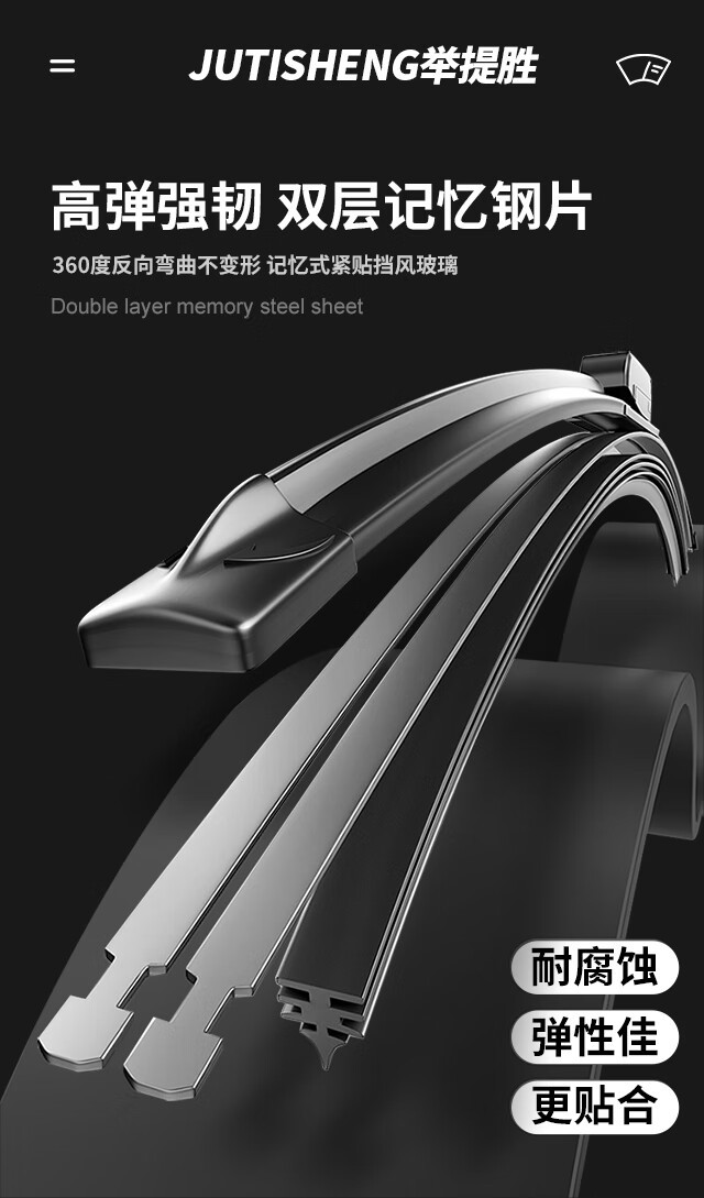 Honda Civic Wiper Blades Compatible with 2016, 17/18/19/23 Models, Boneless and Silent