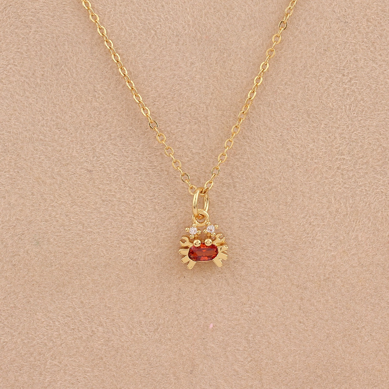 Cute Animal Fruit Copper Necklace Inlay Zircon Copper Necklaces