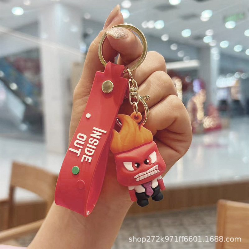 Cross-Border Popular Keychain Inside Out, No Odor, No Fading, Street Stall Special Sale Car Small Gift Pendant