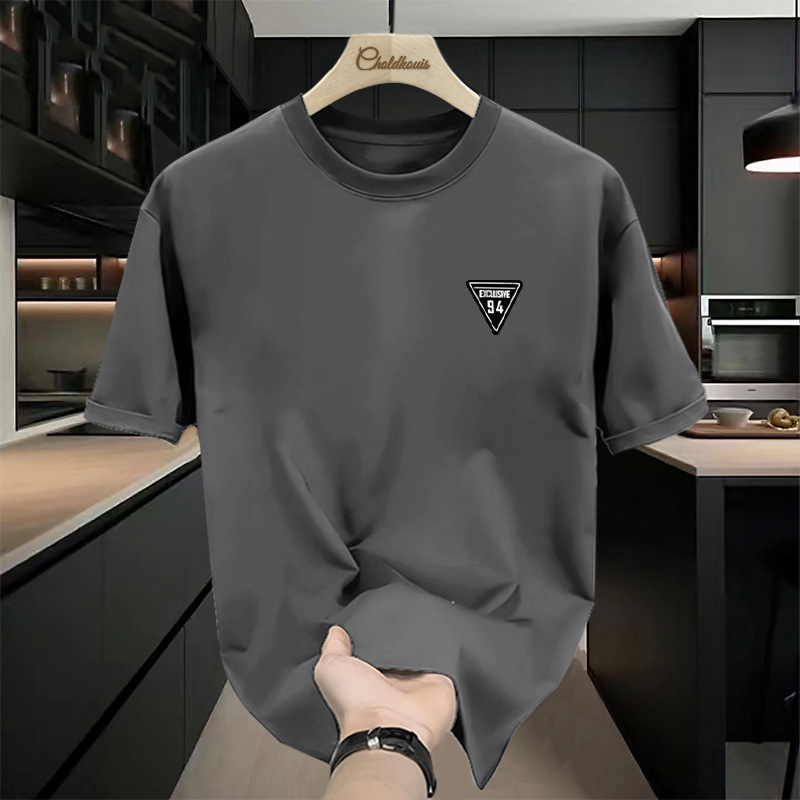 Printed Short Sleeved T-shirt For Boys On Instagram Fashion Label, 2025 Summer Trend Loose Half Sleeved Versatile T-shirt_voghion.com