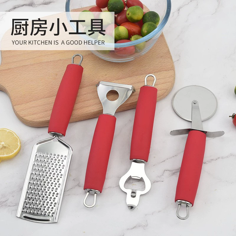Customized stainless steel kitchen miscellaneous net red kitchen artifact pizza wheel cheese scaling small tool set