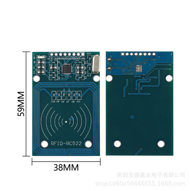 MFRC-522 + ホワイトカードrc5 22 rfid無線icカード誘導モジュールはs50復旦カード、鍵を送る|undefined