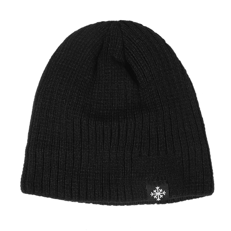 Chapeaux unisexes pour hommes et femmes, chapeau simple en tissu avec étiquette en flocon de neige, chapeau tricoté pour sports de plein air, chapeau chaud décontracté pour femmes_voghion.com