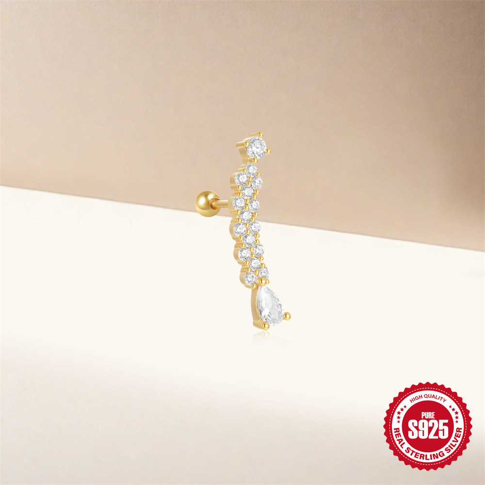 1g Weight 925 Sterling Silver Ear Needle Material 18K Gold Plated Plating Material Drop Earrings, Ear Studs Classification 1 Piece Quantity Holiday, Party Occasion 925 Sterling Silver Material Geometric Pattern All Seasons Season Unisex Gender Simple Style, Classic Style Style 1 Piece 18K Gold Plated 925 Sterling Silver 925 Sterling Silver Earrings Geometric Drop Earrings Ear Studs 29