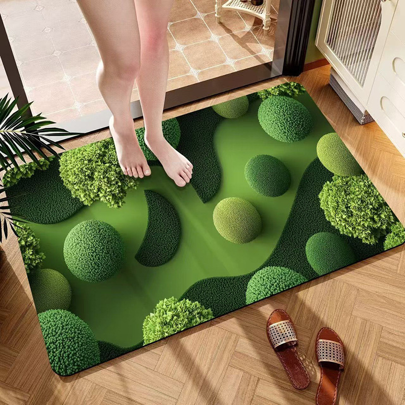 Green Forest Diatomaceous Earth Floor Mat, Non-Slip, Water-Absorbent, Quick-Drying, Wear-Resistant, Easy to Maintain, Antibacterial, Moisture-Proof Bathroom Floor Mat Green Forest Diatomaceous Earth Floor Mat, Non-Slip, Water-Absorbent, Quick-Drying, Wear-Resistant, Easy to Maintain, Antibacterial, Moisture-Proof Bathroom Floor Mat