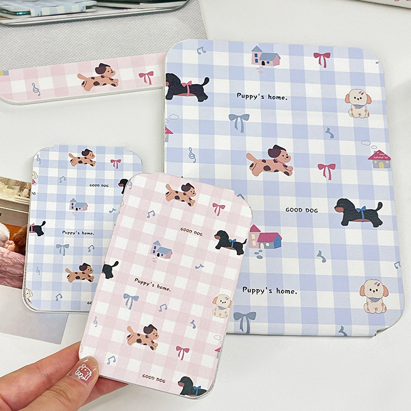 Espejo plegable con lazo para cachorro de rejilla, dormitorio de estudiantes portátil de alto valor, escritorio de escritorio, espejo de tocador de pie, espejo