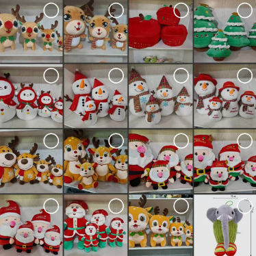 冬の新型クリスマスシリーズの雪だるまのぬいぐるみのヘラジカの漫画の人形のクリスマスツリーの置物|undefined