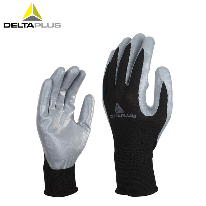 代尔塔201715 丁腈涂层手套防滑舒适耐磨损涤纶精细操作劳保手套