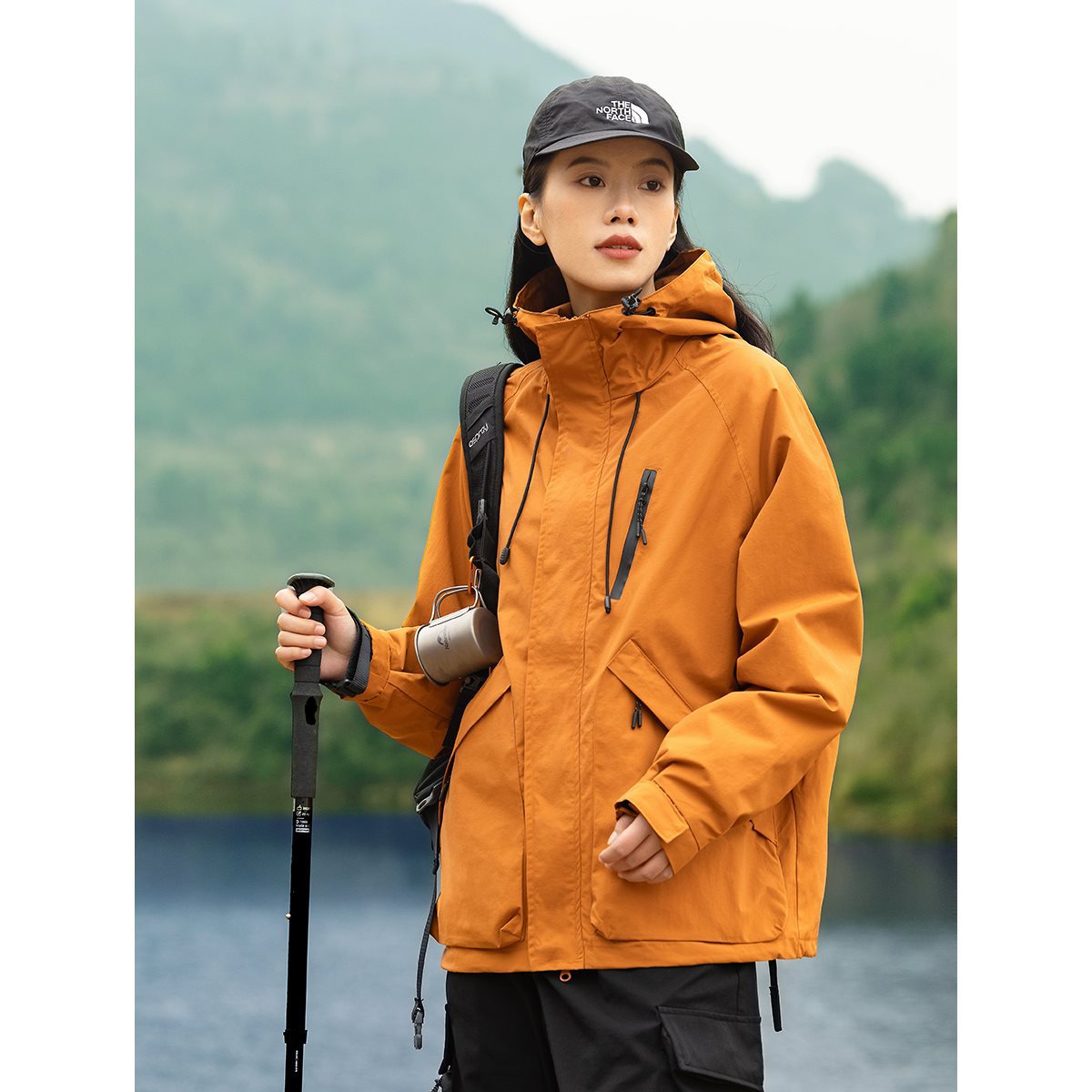 Spring travel waterproof jacket for camping outside climbing with…